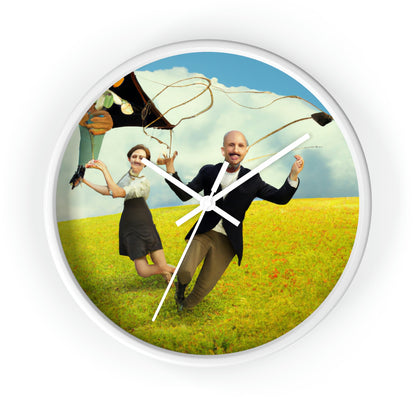 "A Kite Day in the Meadow" - The Alien Wall Clock