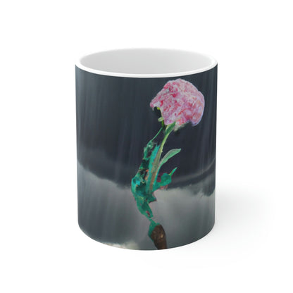 "Aight Against the Storm: The Story of a Lonely Flower" - The Alien Ceramic Mug 11 oz