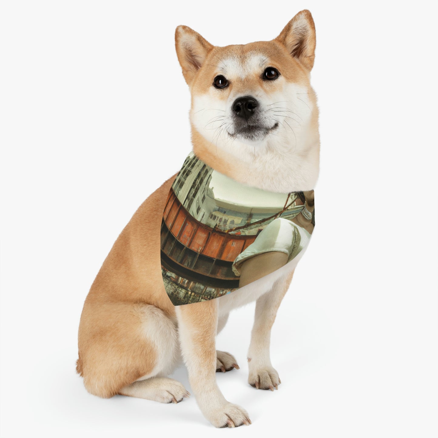 "ChronoTown: Where Time Stands Still" - The Alien Pet Bandana Collar