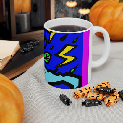 "A Bold Bloom Amidst the Storm" - The Alien Ceramic Mug 11 oz