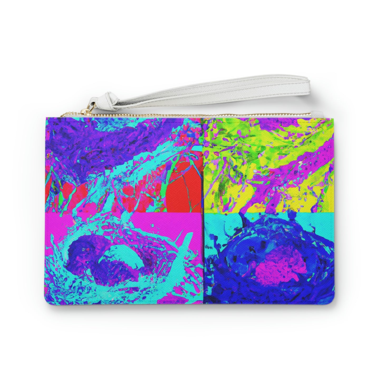 "Ein Regenbogen aus gefiederten Freunden" - Die Alien Clutch Bag