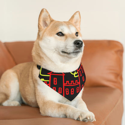 "A Haunted Shadow: The Dark Secrets of the Old Castle on a Gloomy Night" - The Alien Pet Bandana Collar