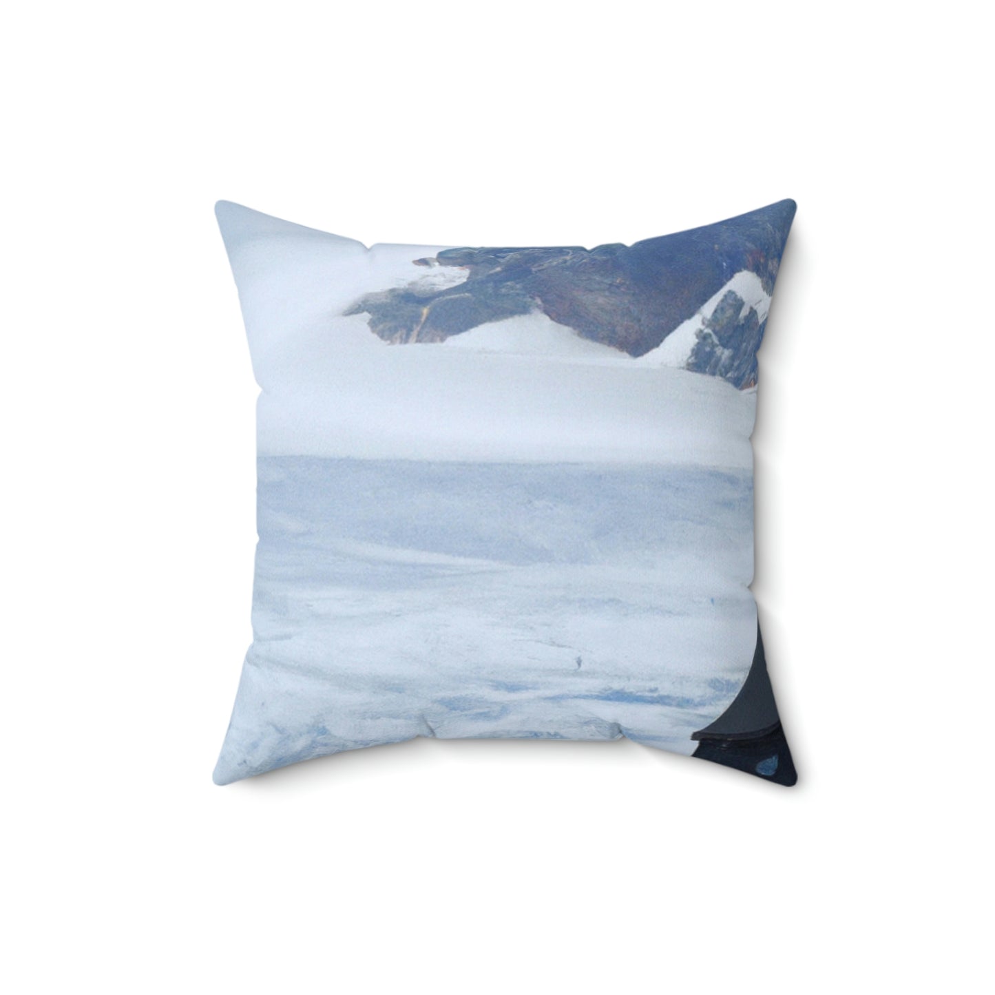 "Frozen Fears: A Haunted Glacier House" - The Alien Square Pillow