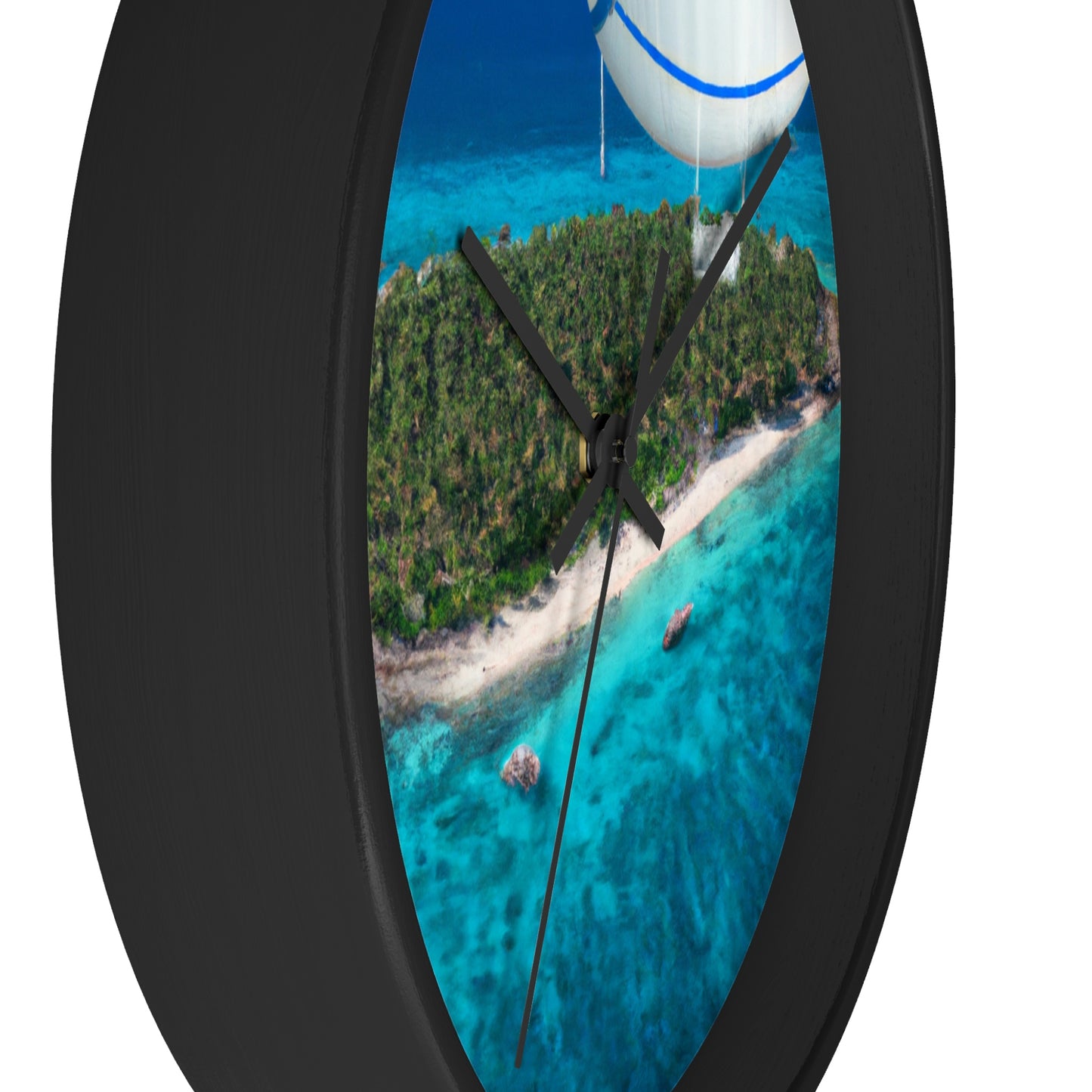 "Exploring Mystery Island by Airship" - The Alien Wall Clock