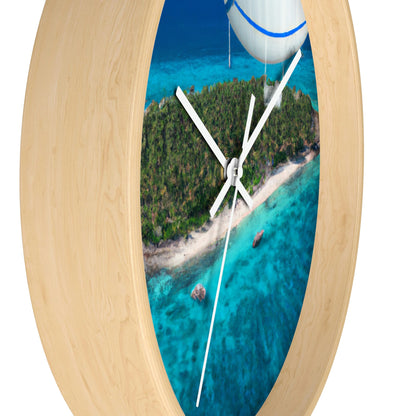 "Exploring Mystery Island by Airship" - The Alien Wall Clock