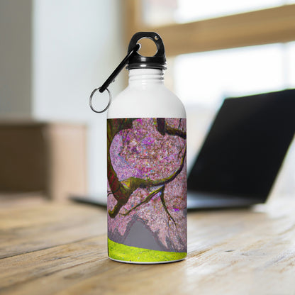 "A Moment of Calm Beneath the Cherry Blossoms" - Die Alien Wasserflasche aus Edelstahl