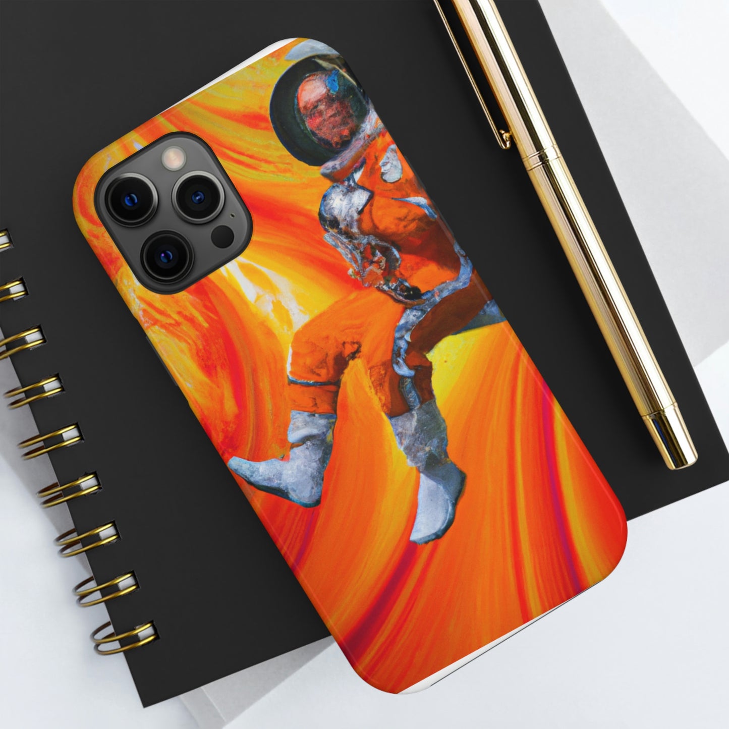 "Journeying in the Burning Orange Galaxy" - The Alien Tough Phone Cases