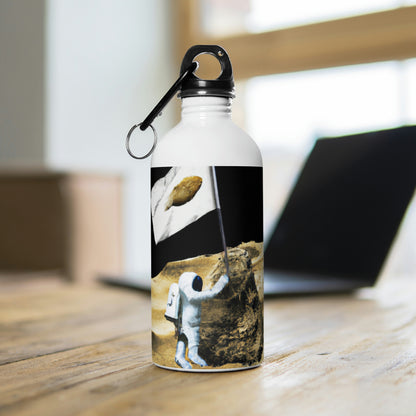 "Claiming Space: The Astronaut's Asteroid Flag Planting" - The Alien Stainless Steel Water Bottle