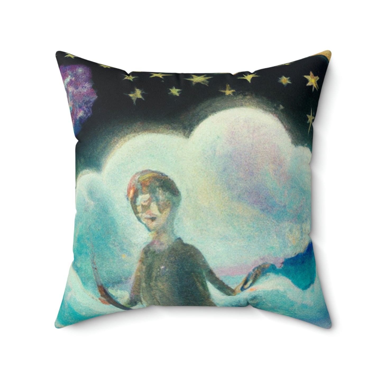 "Ein Meer aus Diamanten in der Nacht" - Das Alien Square Pillow