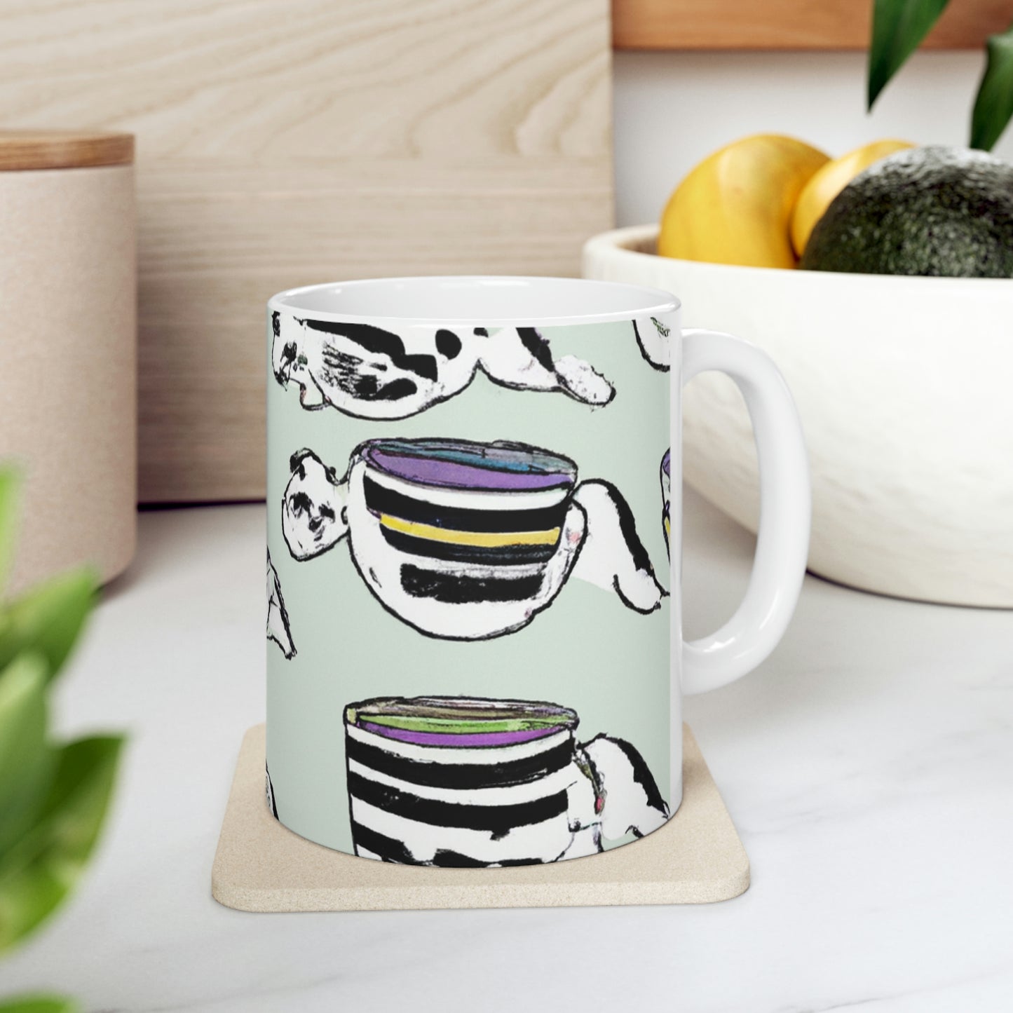 "A Purr-fectly Precious Tea Party Parade" - Der Alien-Keramikbecher 11 oz