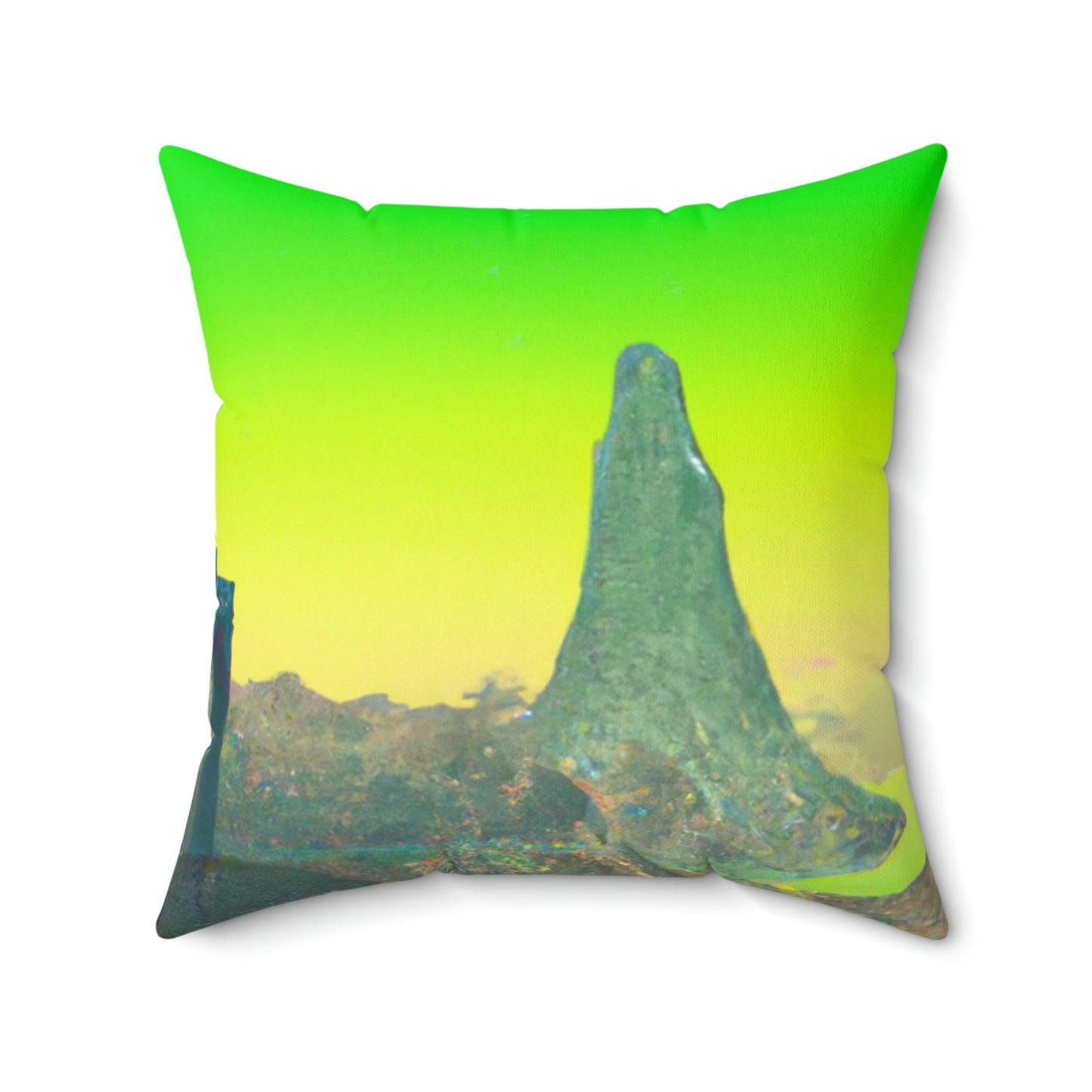 "Intergalactic Wanderings: Exploring the Storied Ruins of a Long-Forgotten Castle" - The Alien Square Pillow