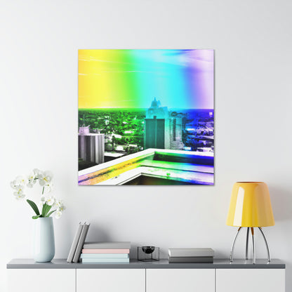 "Urban Splendor: The City Skyline from Above" - Canvas