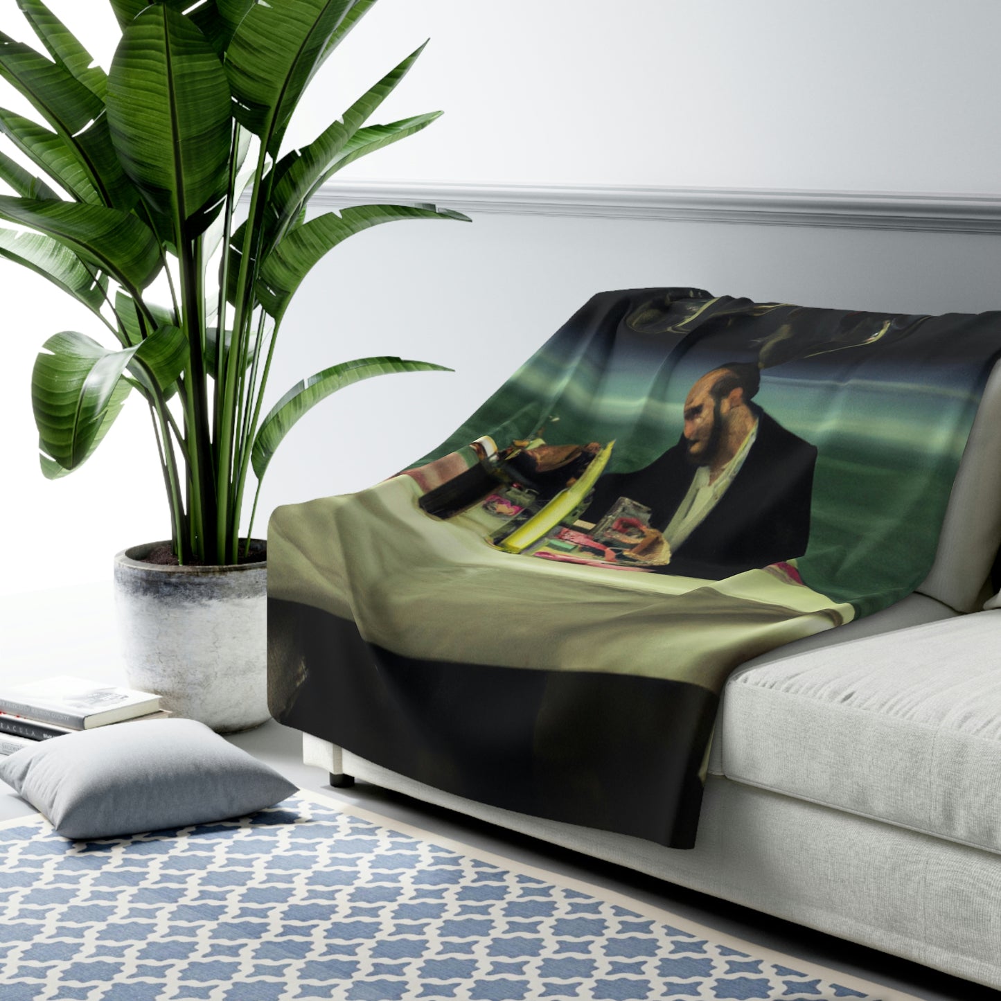 "A Beacon of Romance: An Intimate Candlelit Dinner in a Forgotten Lighthouse" - The Alien Sherpa Fleece Blanket