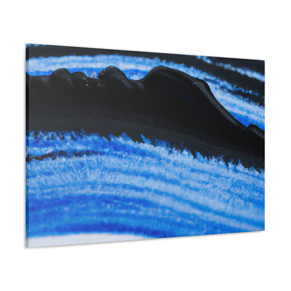 "Eine blau-schwarze Traumlandschaft" - Leinwand