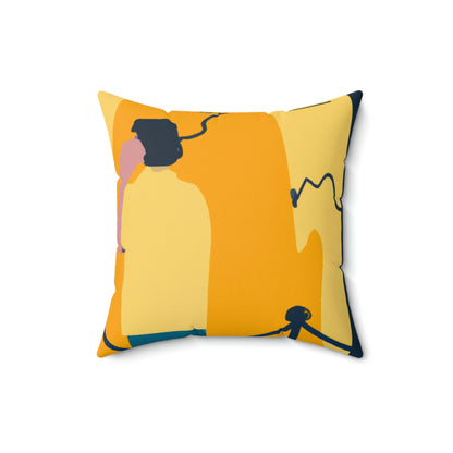 "Flucht vor dem Museumsmonster" - Das Alien Square Pillow