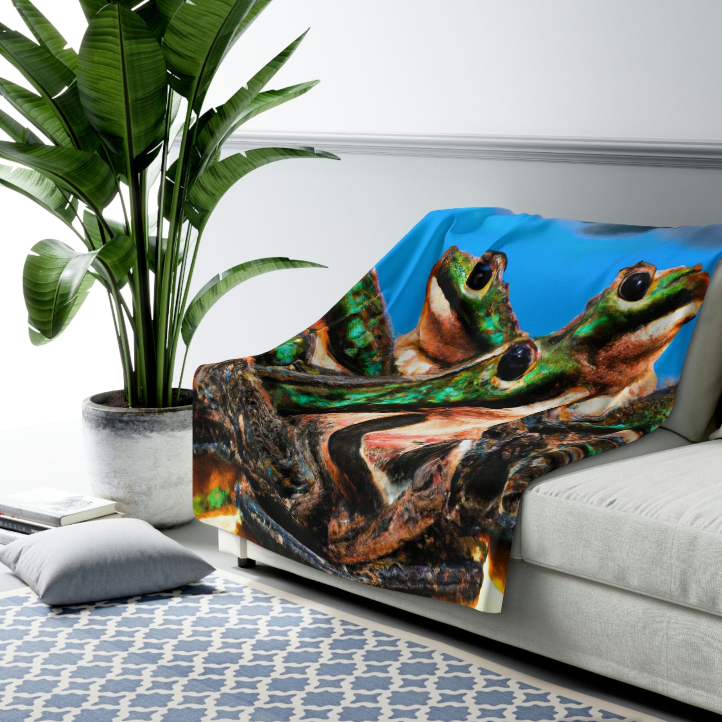 "A Frog Chorus in the Thunderstorm" - The Alien Sherpa Fleece Blanket