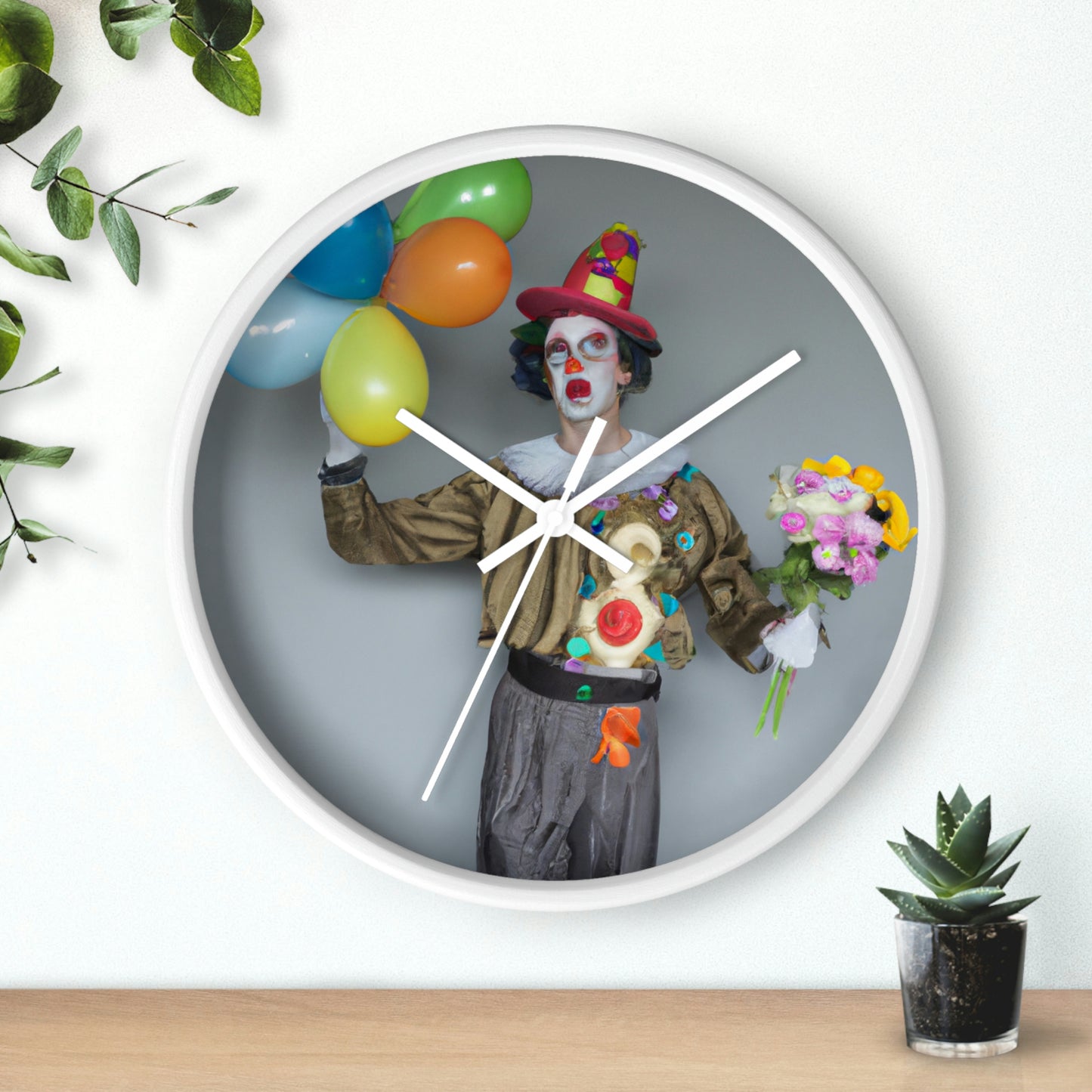 "Clowning Around with Balloons" - The Alien Wall Clock