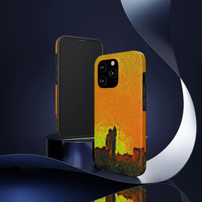 "Erleuchtet von der untergehenden Sonne: Enthüllung einer verborgenen Stadt" - The Alien Tough Phone Cases