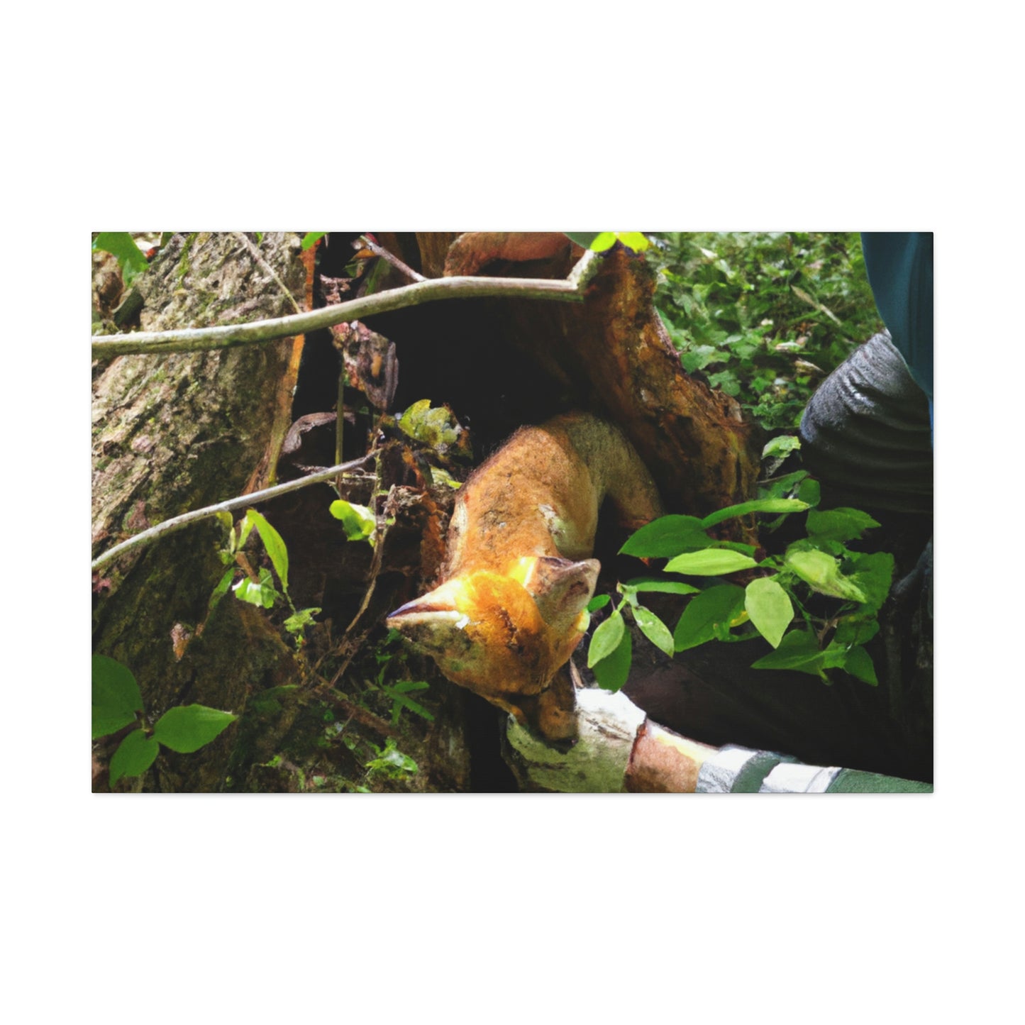 "Standhafte Retter: Rettung eines Babyfuchs von einem zerschmetterten Baum" - The Alien Canva