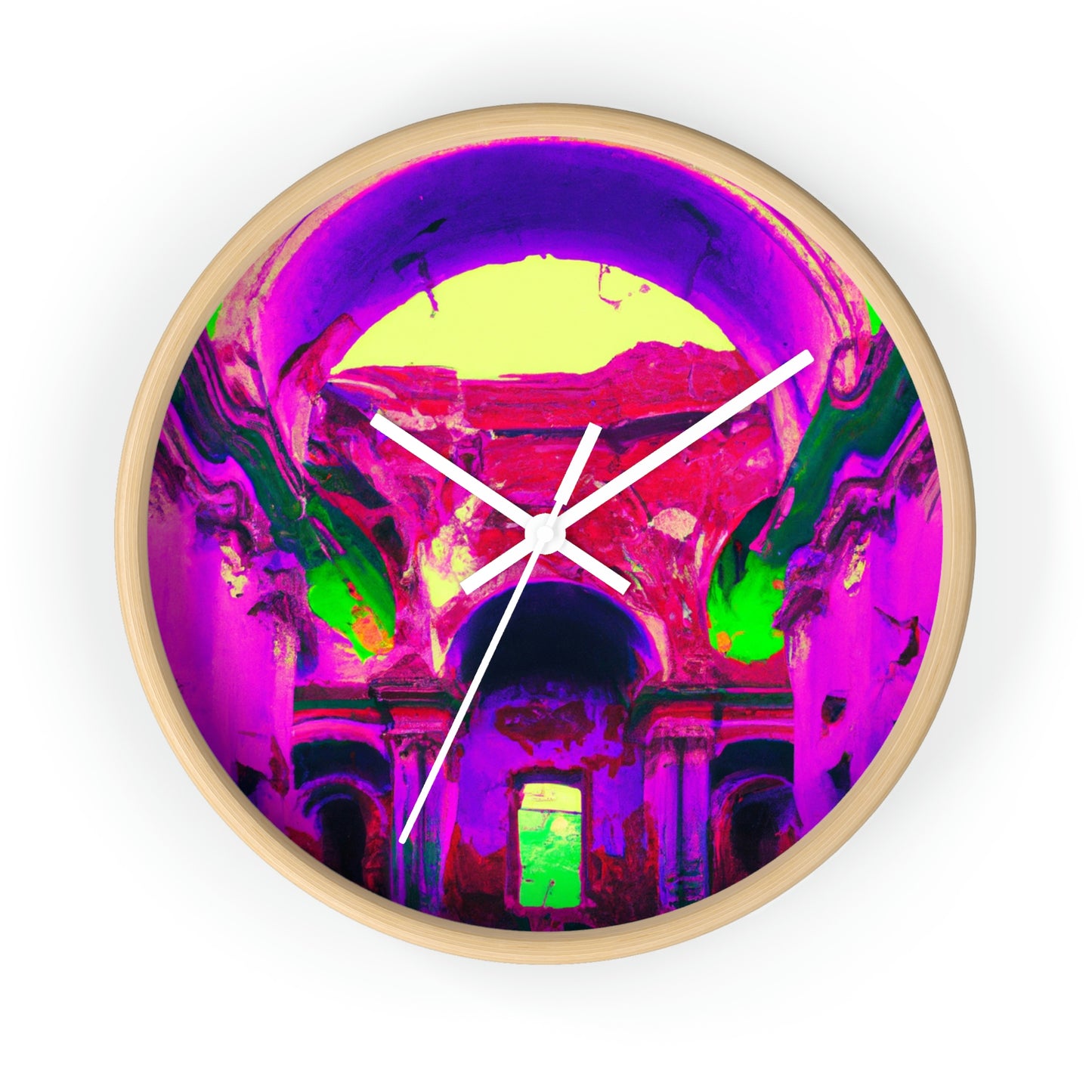 Locura mística: colores locos en la catedral olvidada - El reloj de pared alienígena