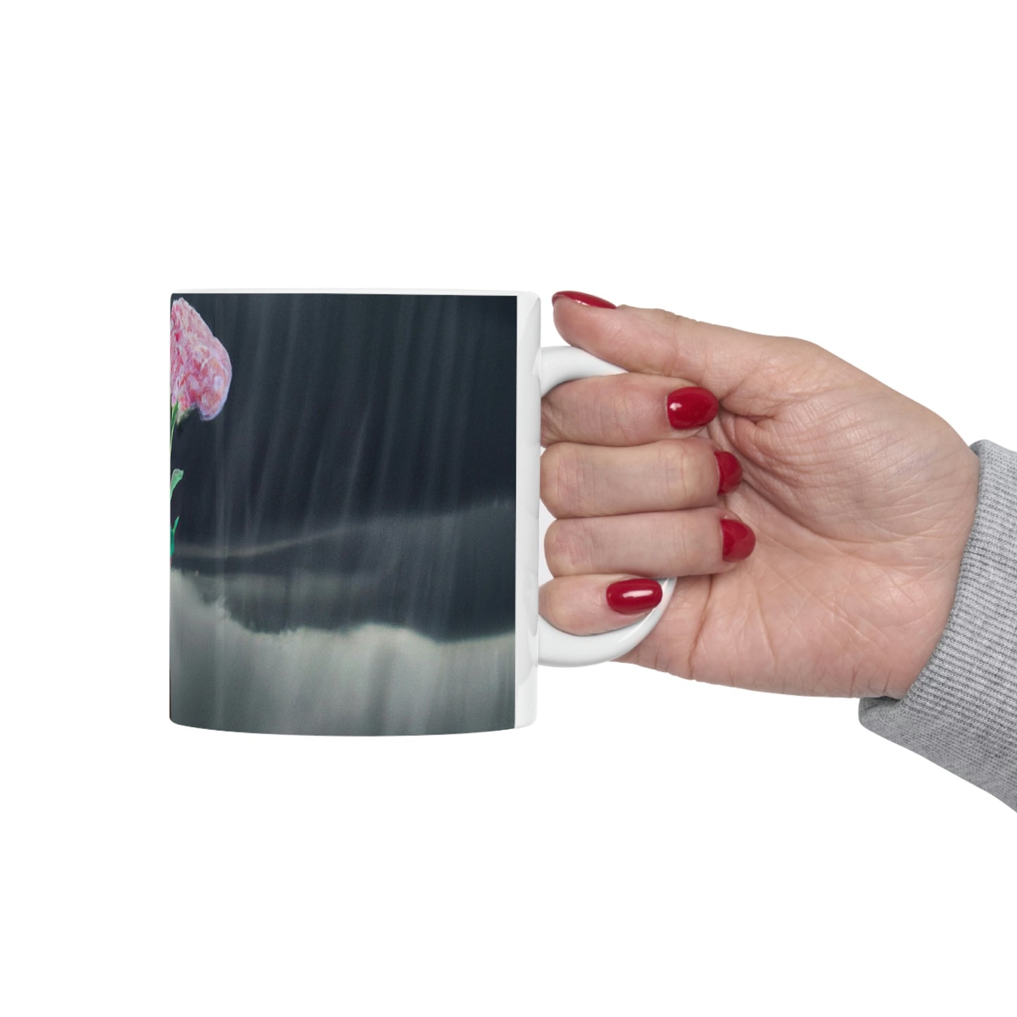 "Aight Against the Storm: La historia de una flor solitaria" - The Alien Taza de cerámica 11 oz