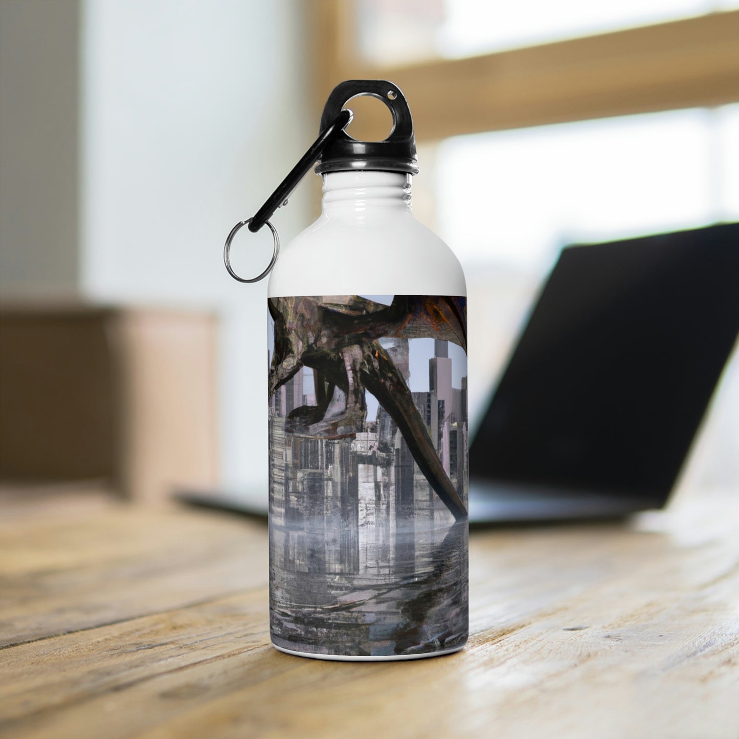 "Ascending the Deluge: A Dragon's Soaring Journey." - The Alien Stainless Steel Water Bottle