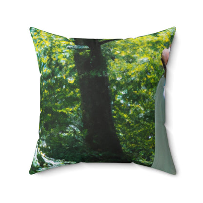 „Verzauberung in Öl: Die Vision eines jungen Künstlers von einem magischen Wald“ – The Alien Square Pillow