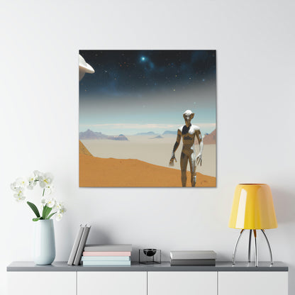 "Auf der Suche nach einem neuen Zuhause: Die Reise des einsamen Aliens" - The Alien Canva