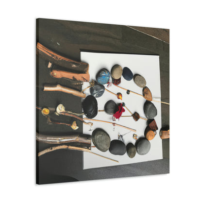 "Nature's Mosaic: An Art Installation Made of Found Objects" - Canvas