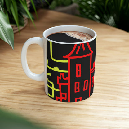 "A Haunted Shadow: The Dark Secrets of the Old Castle on a Gloomy Night" - The Alien Ceramic Mug 11 oz