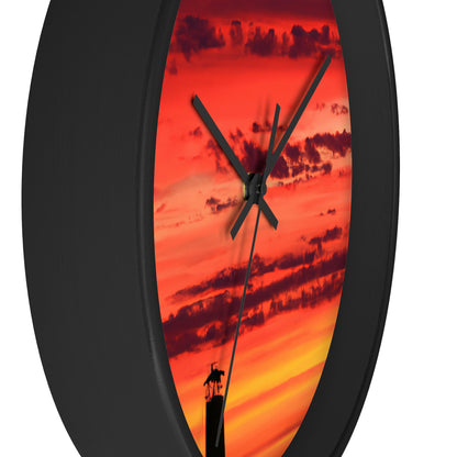 "Lonely Lighthouse on Fire" - The Alien Wall Clock