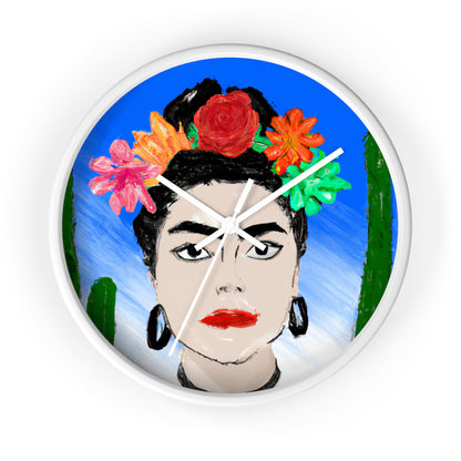 "Frida Ardiente: Pintando un ícono mexicano con cultura colorida" - The Alien Wall Clock