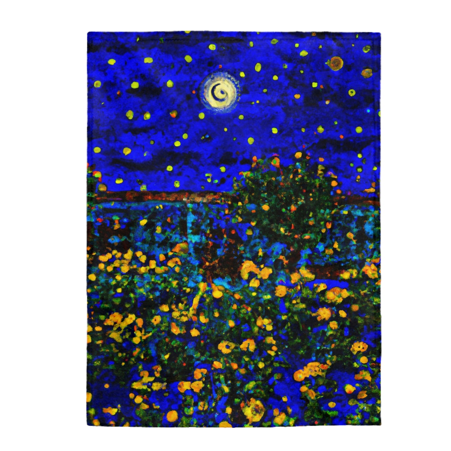 "A Midnight Celebration in Grandma's Garden" - The Alien Velveteen Plush Blanket