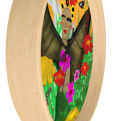 "Ballet de mariposas en el prado de flores silvestres" - El reloj de pared alienígena