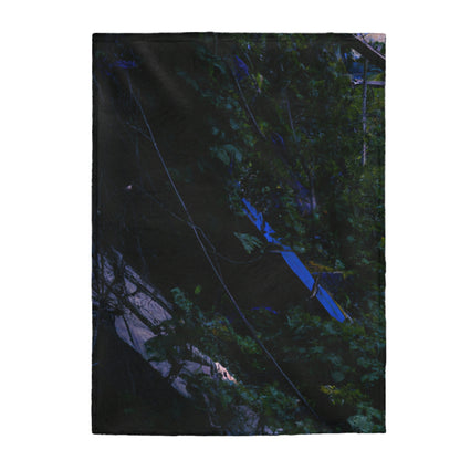 "The Abandoned Playground Faded by Nature" - The Alien Velveteen Plush Blanket #nft