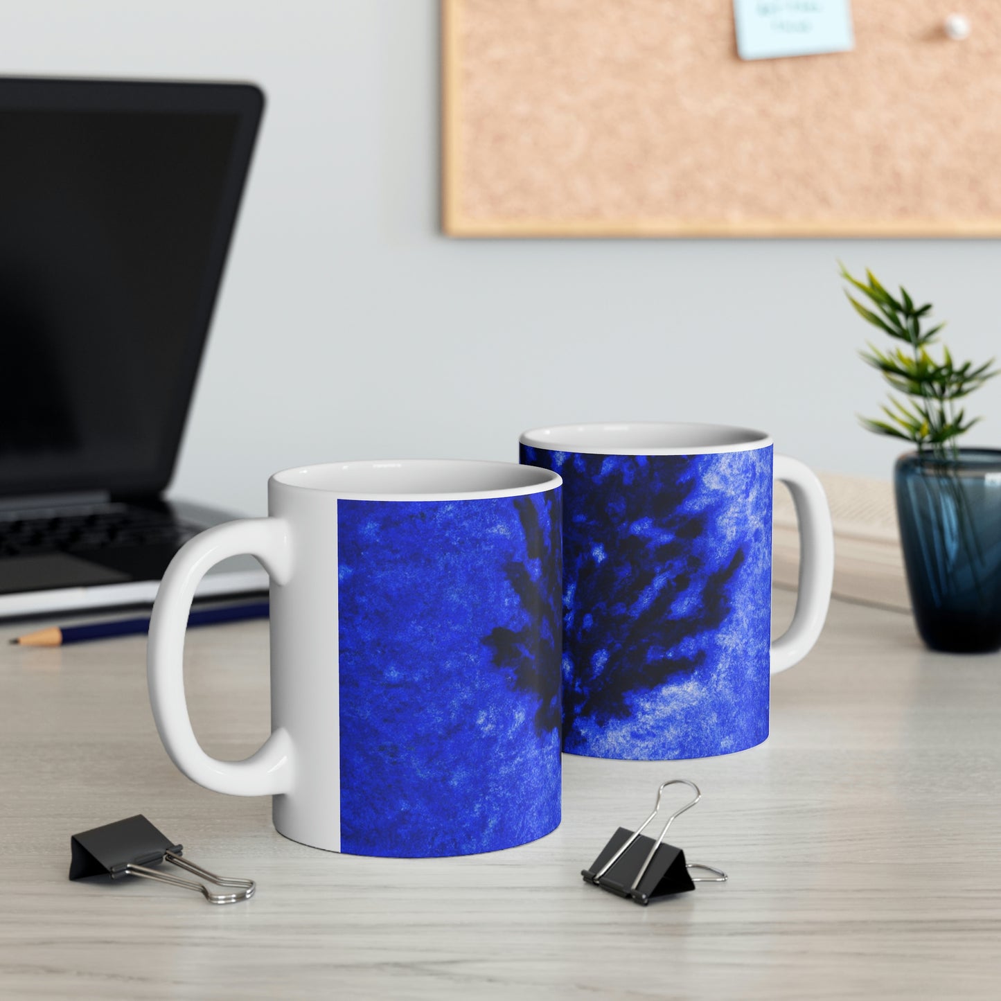 "A Lone Blue Tree in the Moonlight Field" - The Alien Ceramic Mug 11 oz