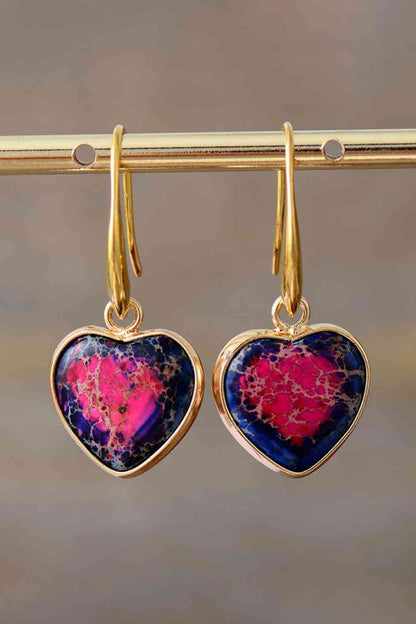 Pendientes Corazón de Jaspe Imperial