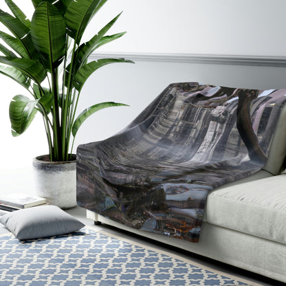 "Ascending the Deluge: A Dragon's Soaring Journey." - The Alien Sherpa Fleece Blanket