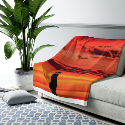 "Lonely Lighthouse on Fire" - The Alien Sherpa Fleece Blanket