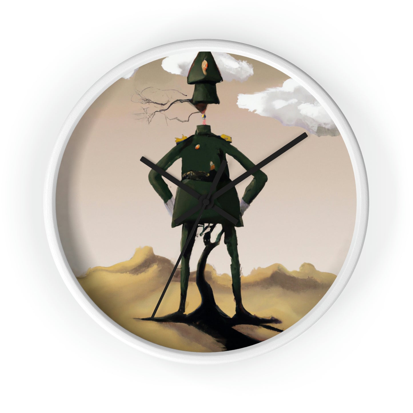 "Courage Against Despair: A Soldier's Triumph" - The Alien Wall Clock