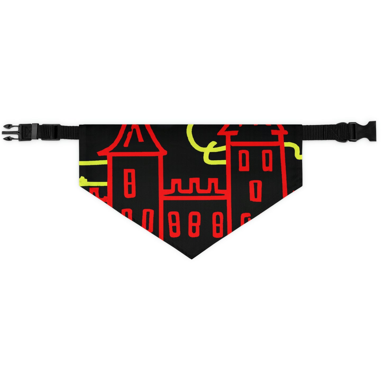 "A Haunted Shadow: The Dark Secrets of the Old Castle on a Gloomy Night" - The Alien Pet Bandana Collar