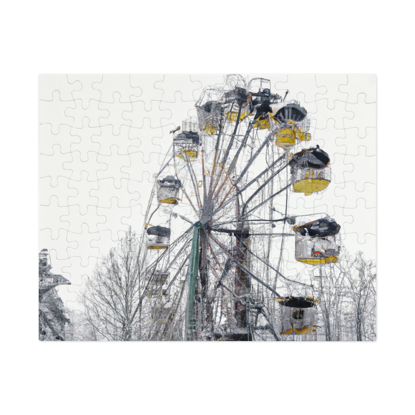 "Lonely Wheel in a Winter Wonderland" - The Alien Jigsaw Puzzle