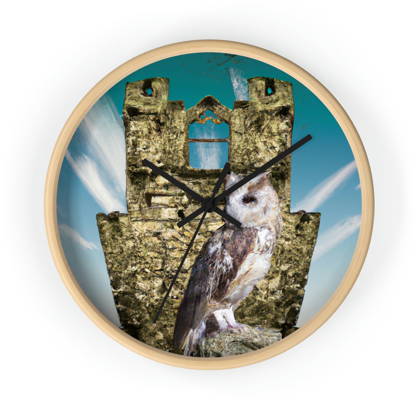 "A Sentinal Among Ruins: An Unstirred Owl's Perch" - The Alien Wall Clock