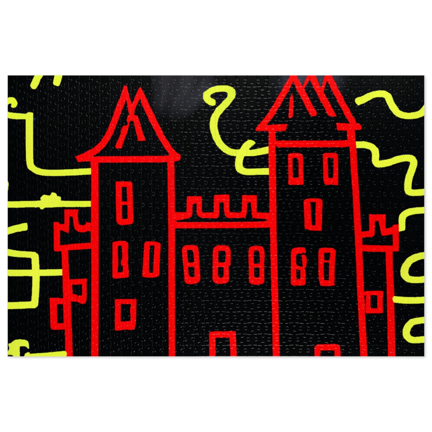 "A Haunted Shadow: The Dark Secrets of the Old Castle on a Gloomy Night" - The Alien Jigsaw Puzzle