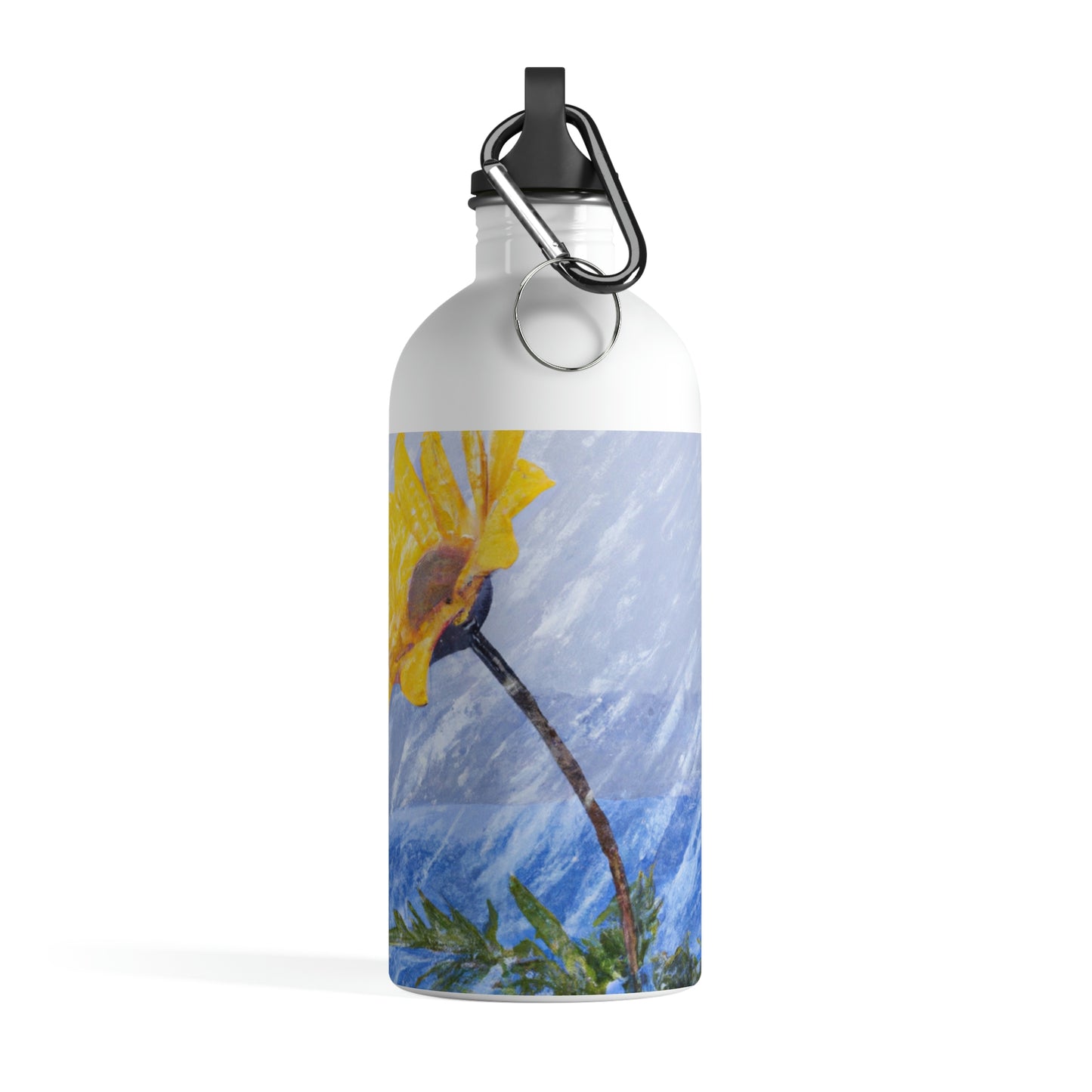 "A Burst of Color in the Glistening White: The Miracle of a Flower Blooms in a Snowstorm" - The Alien Stainless Steel Water Bottle