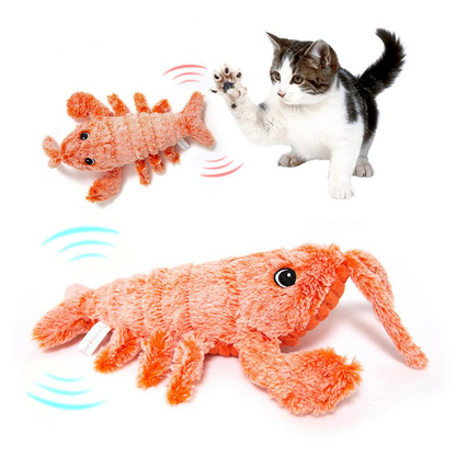 Pet Toys Elektrische springende Garnelen USB-Aufladung Simulation Hummer Lustige Katze Plüsch Haustiere Spielzeug