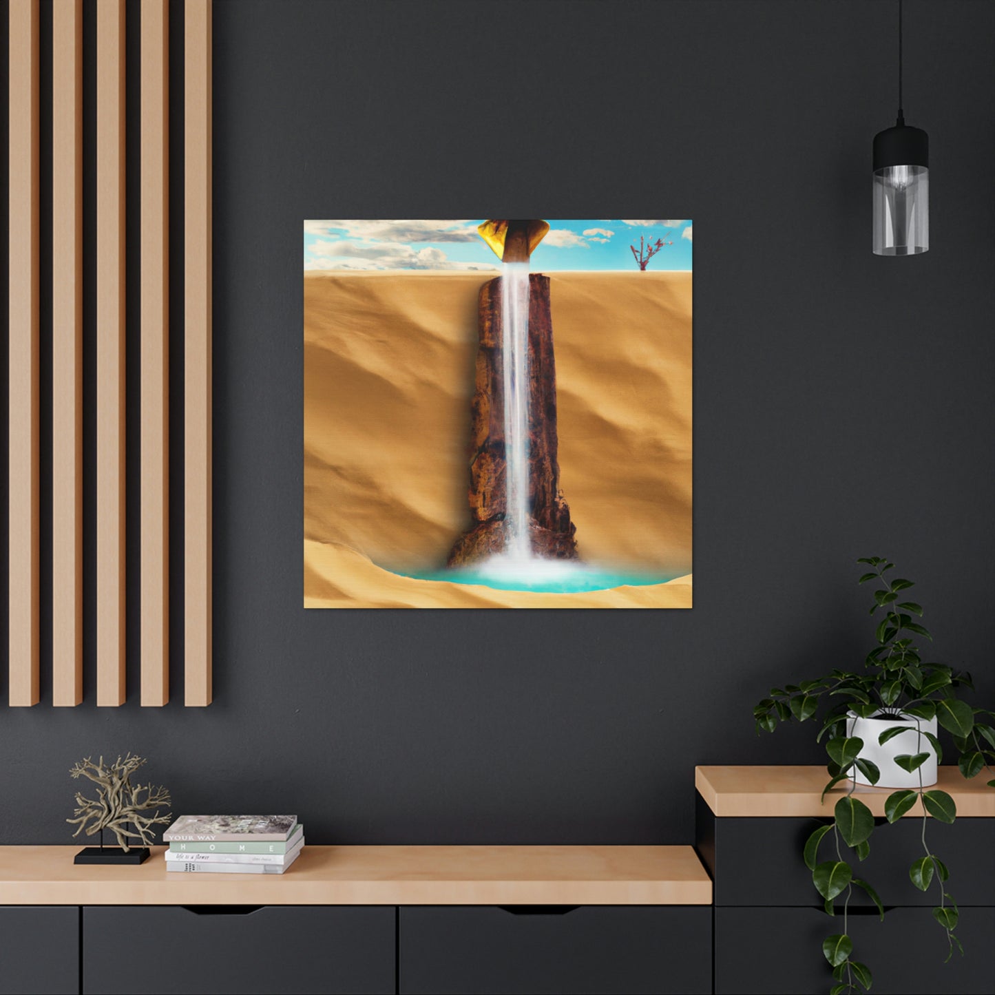 "Cascada solitaria en un desierto desolado" - The Alien Canva