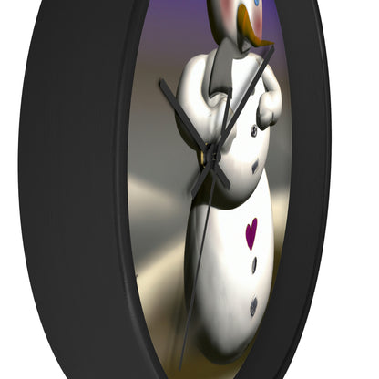 "Chilly But Hopeful: The Snowman's Quest For A Hug" - The Alien Wall Clock