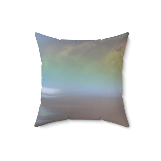 "A Painted Reflection of Solitude" - The Alien Square Pillow