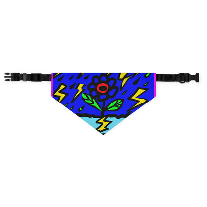 "A Bold Bloom Amidst the Storm" - El collar de bandana para mascotas alienígenas